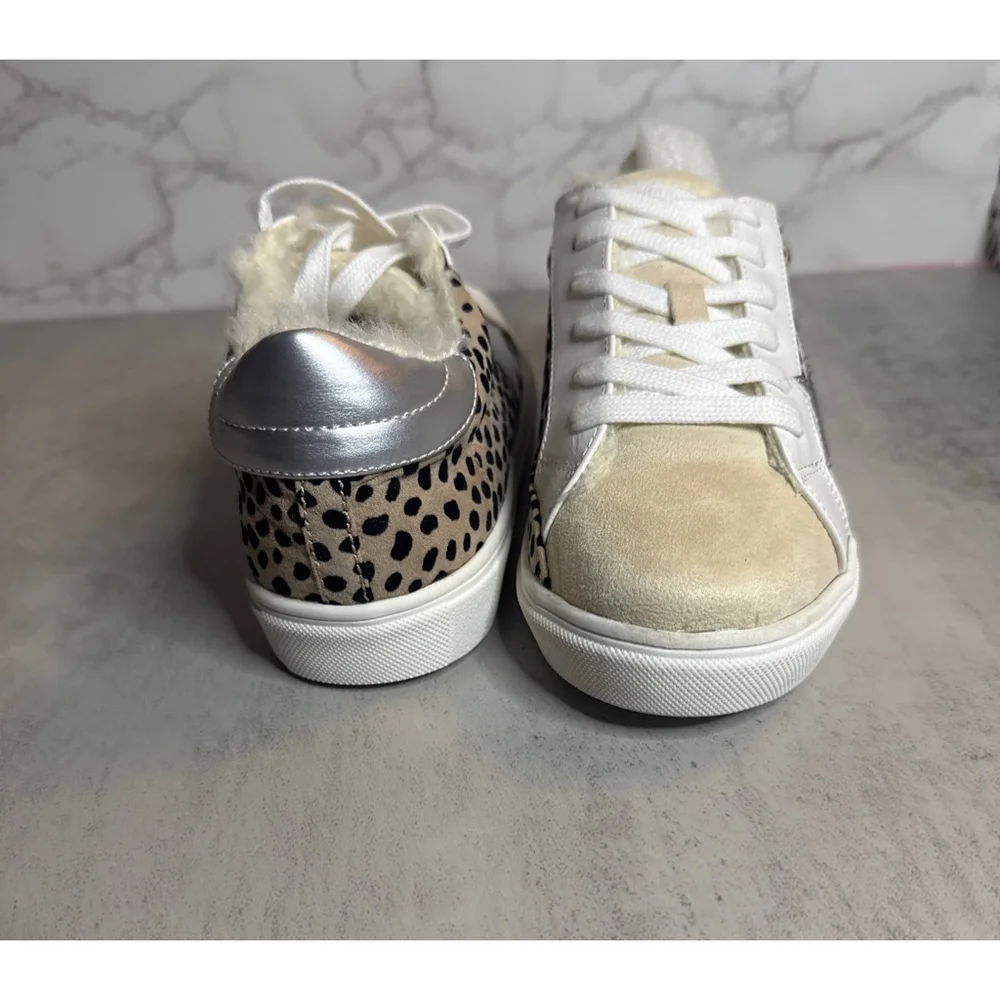 Women's Party Sneakers Size 6 Beige Leopard Print